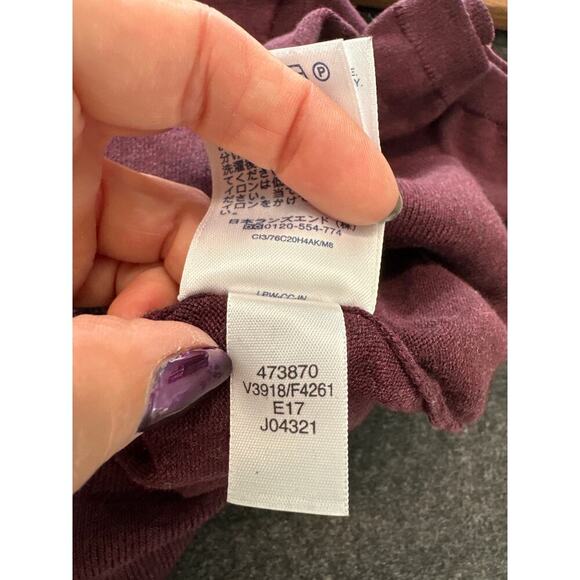 Land's End Women's Cotton Blend Maroon Short Sleeve Knit Sweater Top, Size S - Picture 5 of 6